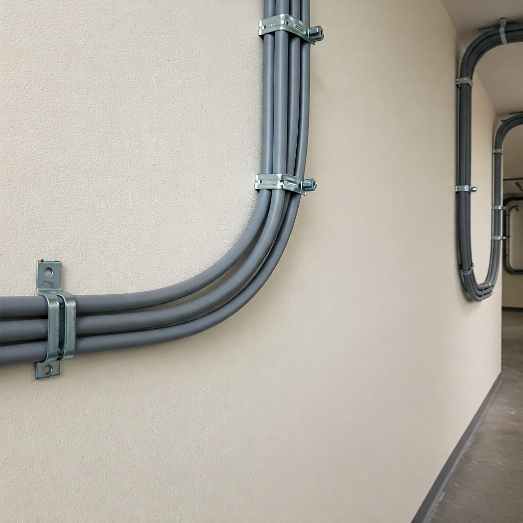 An electrical conduit illustrating its suitability for diverse installation requirements.